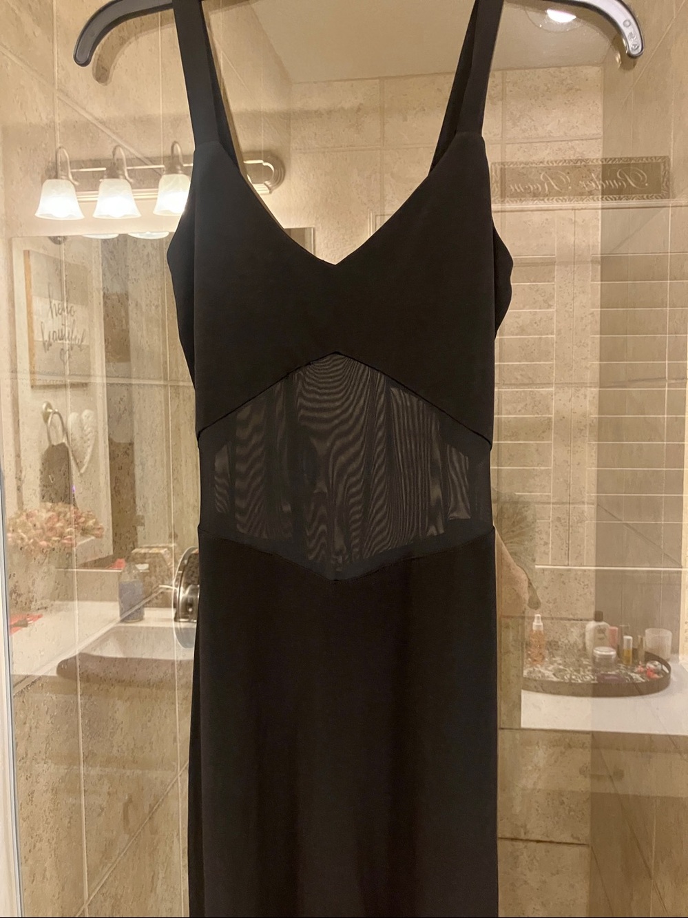Fashion Nova Black Jumpsuit with Shear Middle